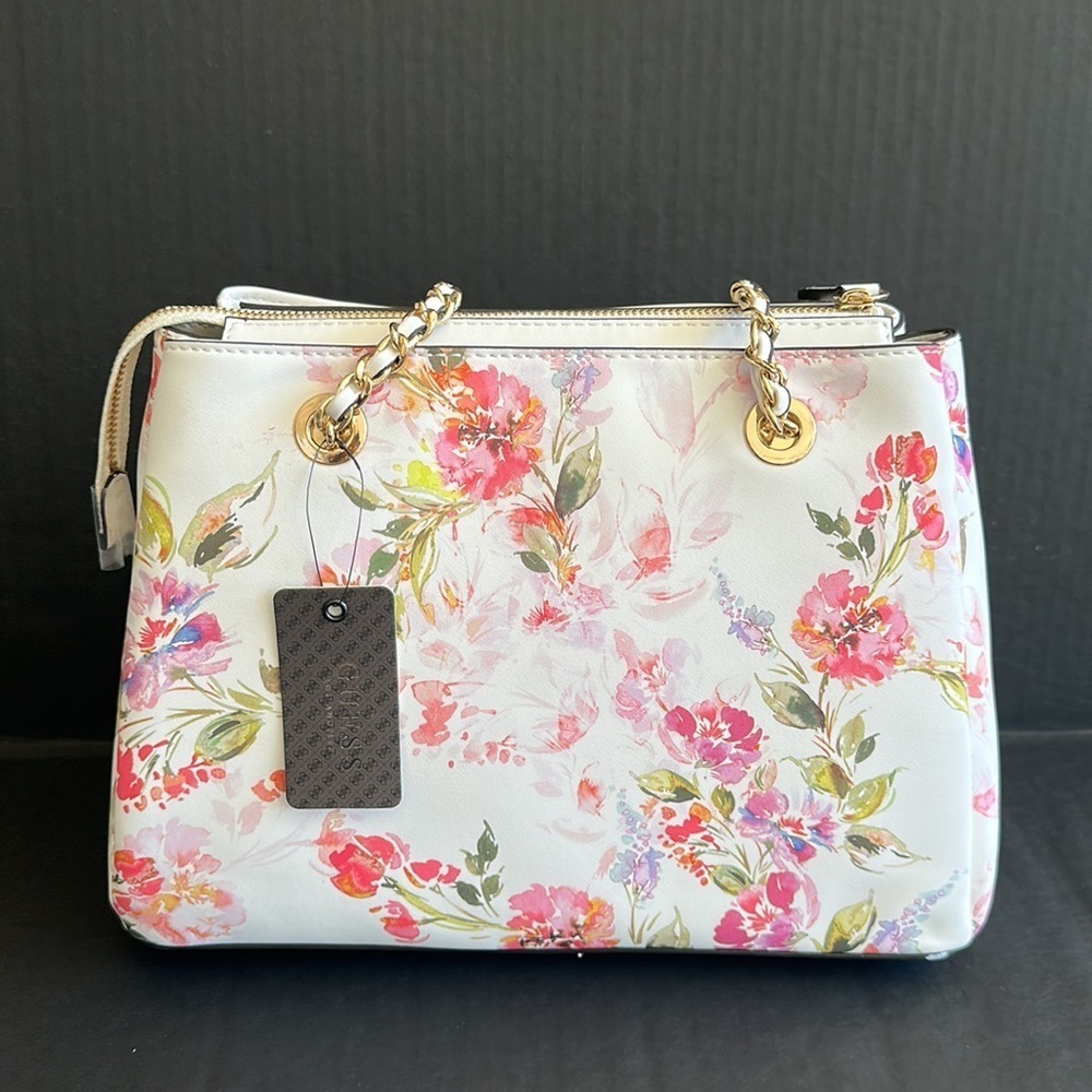 New GUESS Mattia Floral Satchel - Picture 8 of 11